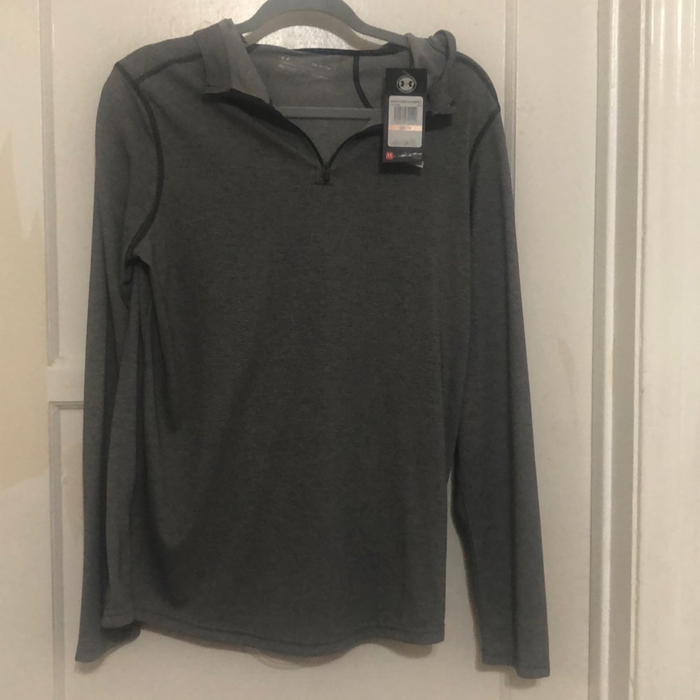 NWT men’s small under Armour Threadborne 1/4 zip striped hoodie